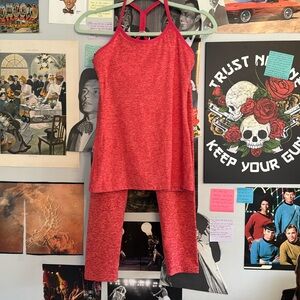 Pink Legging and Tank Workout Set